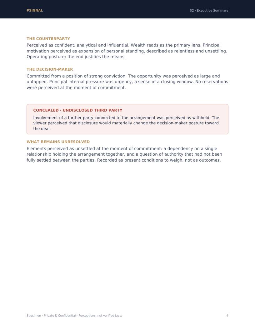 Executive summary, continued